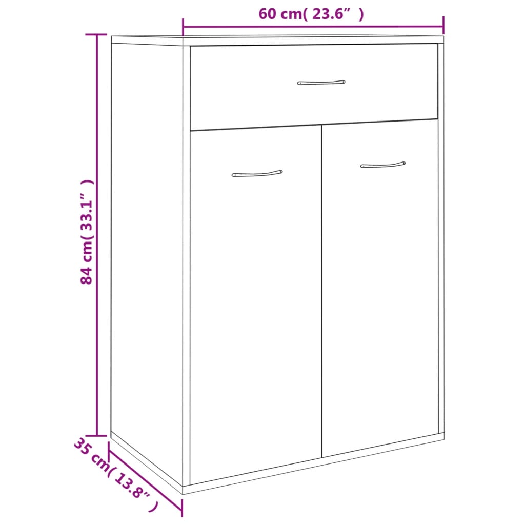 Skoskap sonoma eik 60x35x84 cm konstruert tre