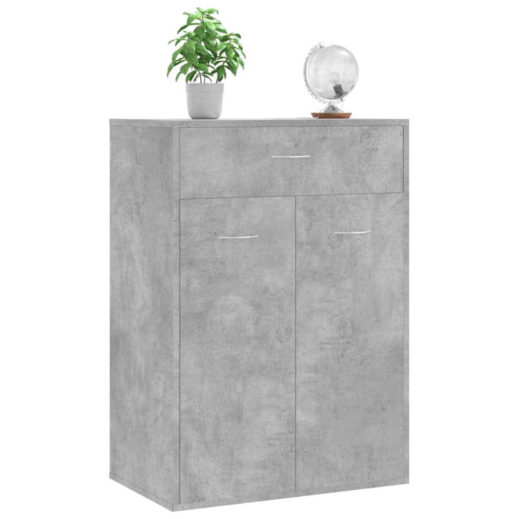 Skoskap betonggrå 60x35x84 cm konstruert tre