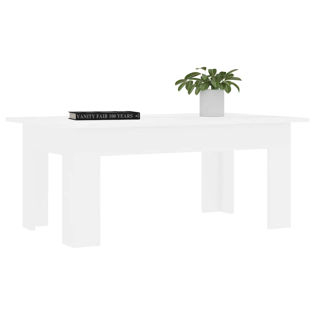 Salongbord hvit 100x60x42 cm konstruert tre
