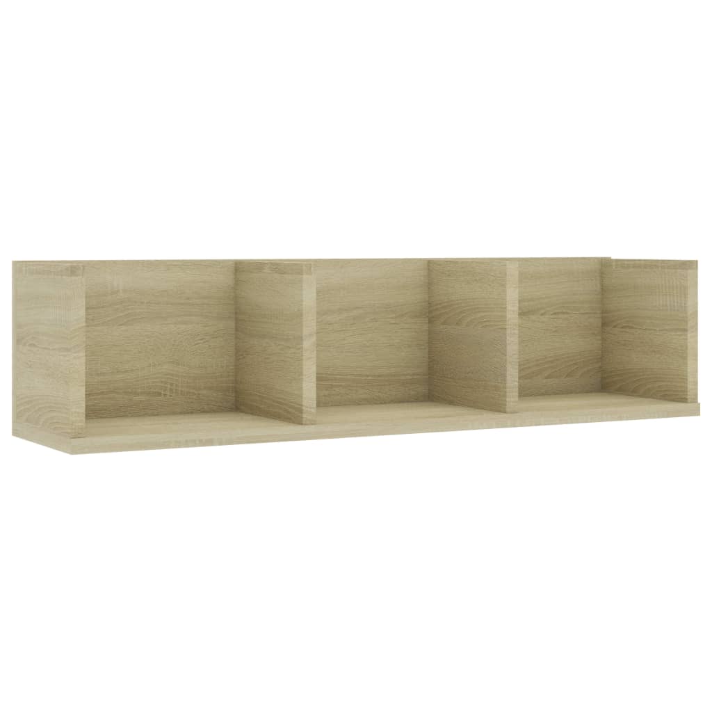 Veggmontert CD-hylle sonoma eik 75x18x18 cm konstruert tre