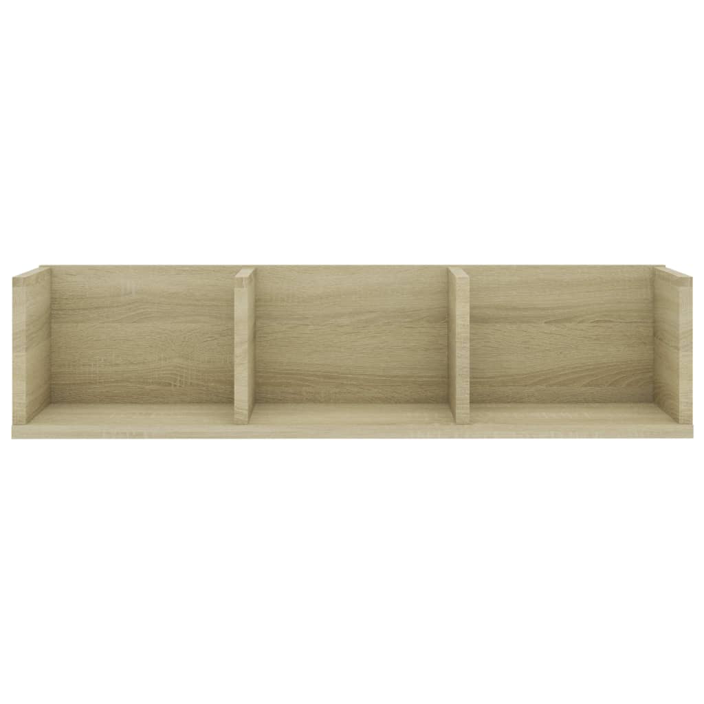 Veggmontert CD-hylle sonoma eik 75x18x18 cm konstruert tre