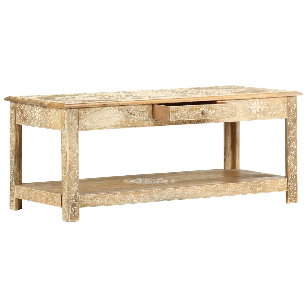 Salongbord 110x50x45 cm håndmalt heltre mango