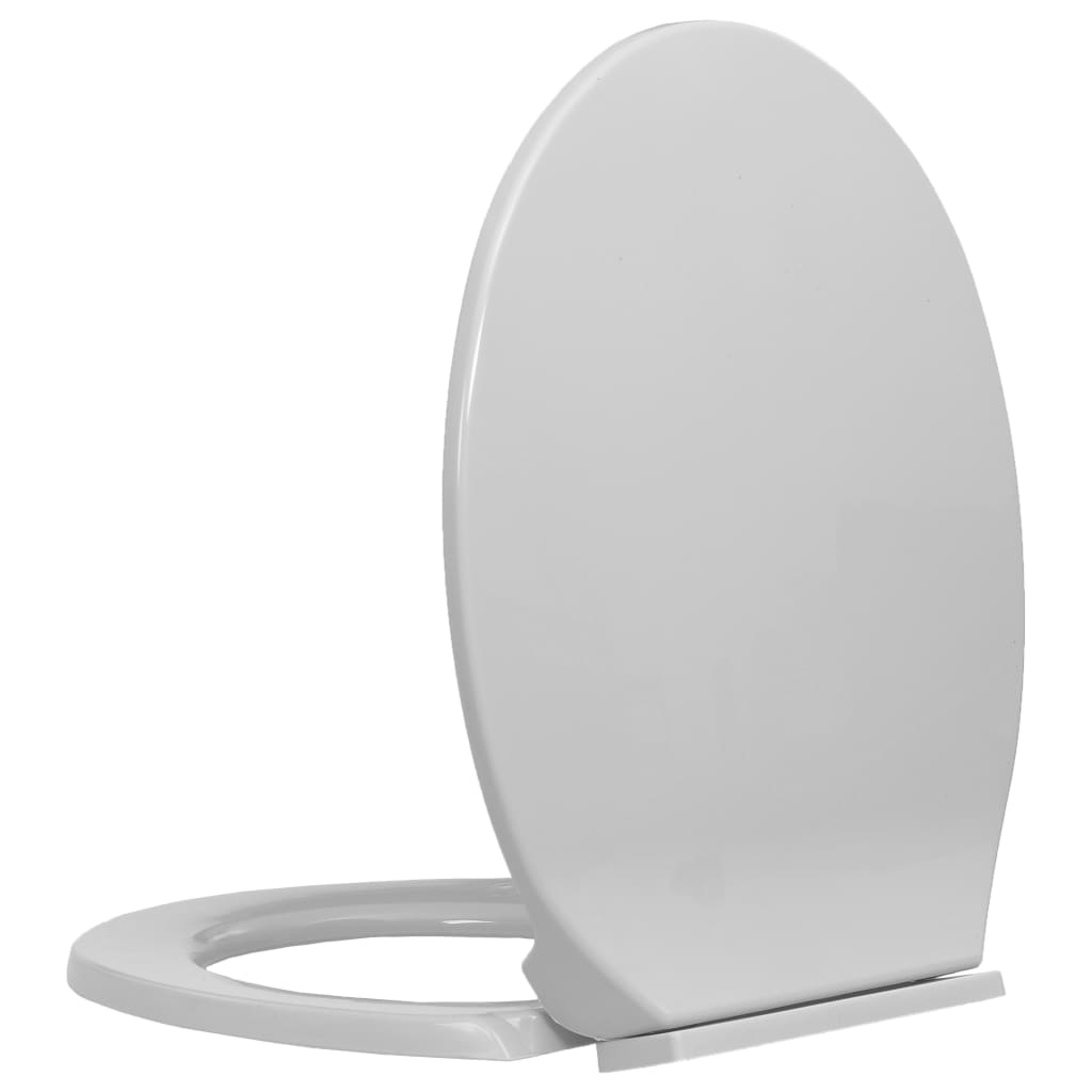 Toalettsete myktlukkende lysegrå oval
