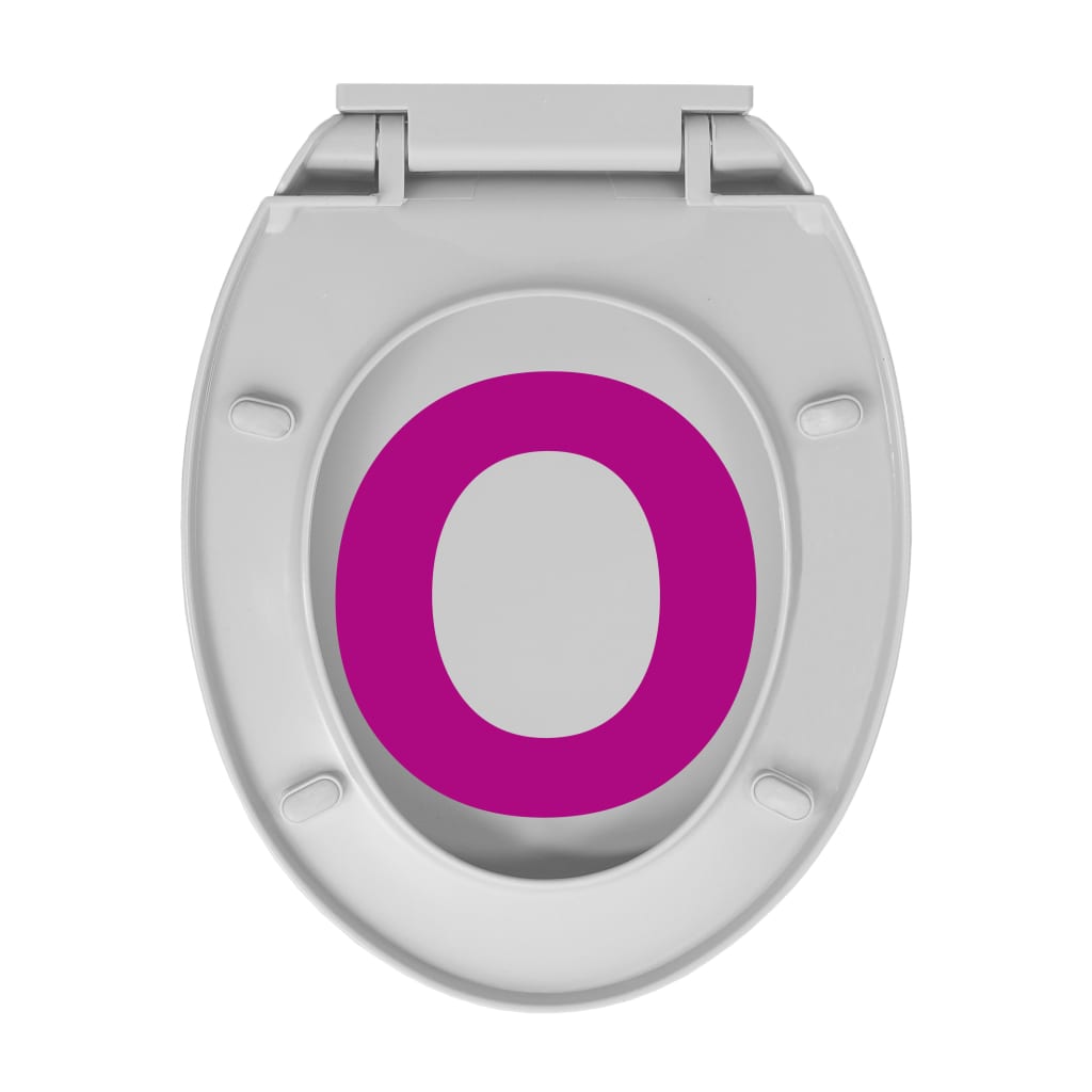 Toalettsete myktlukkende lysegrå oval