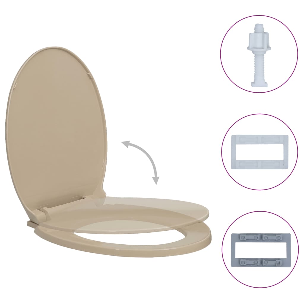Toalettsete myktlukkende beige oval