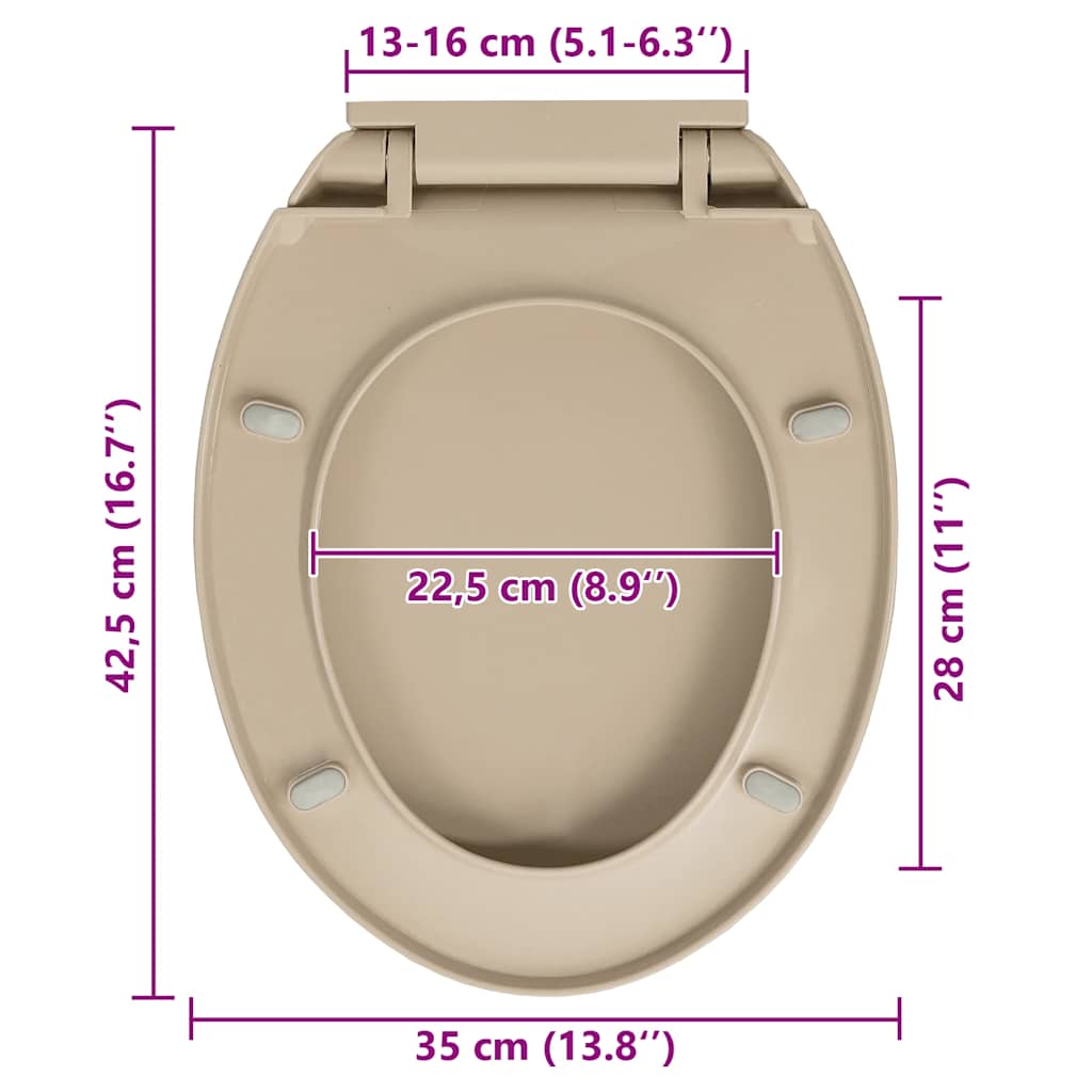 Toalettsete myktlukkende beige oval