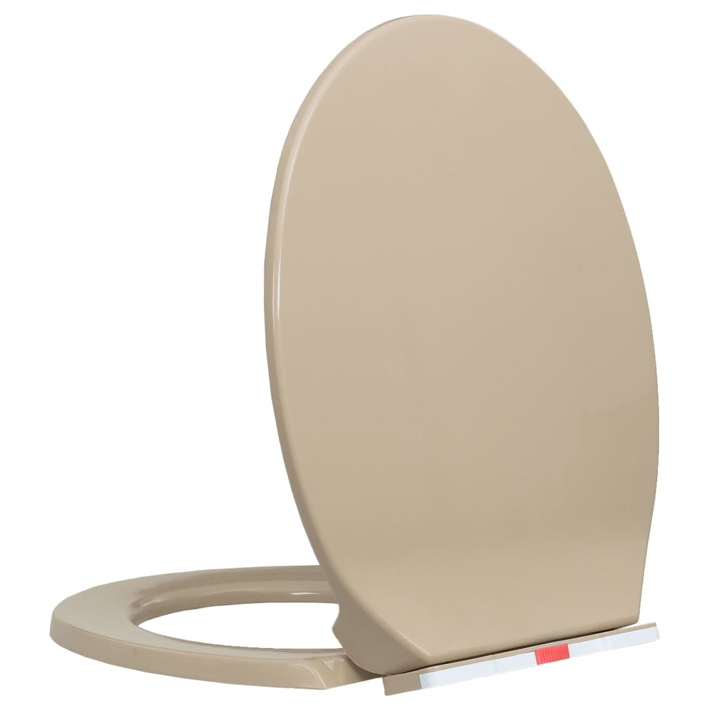 Toalettsete myktlukkende med hurtigutløsing beige oval