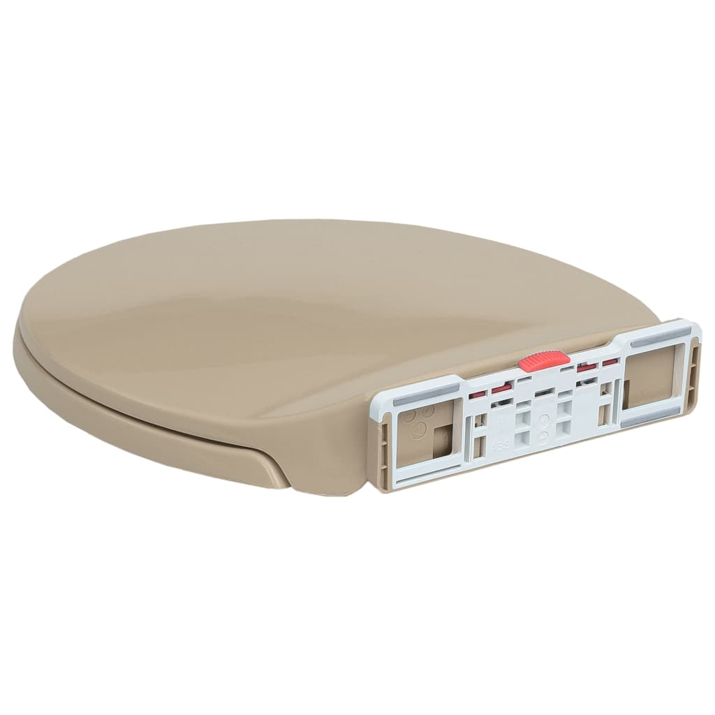 Toalettsete myktlukkende med hurtigutløsing beige oval