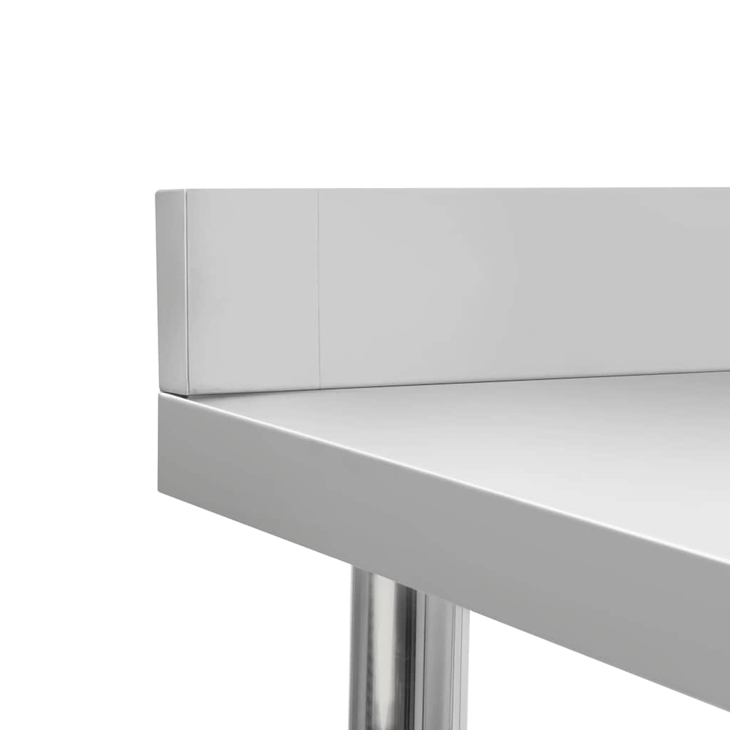 Arbeidsbord for kjøkken med bakplater 120x60x93 rustfritt stål