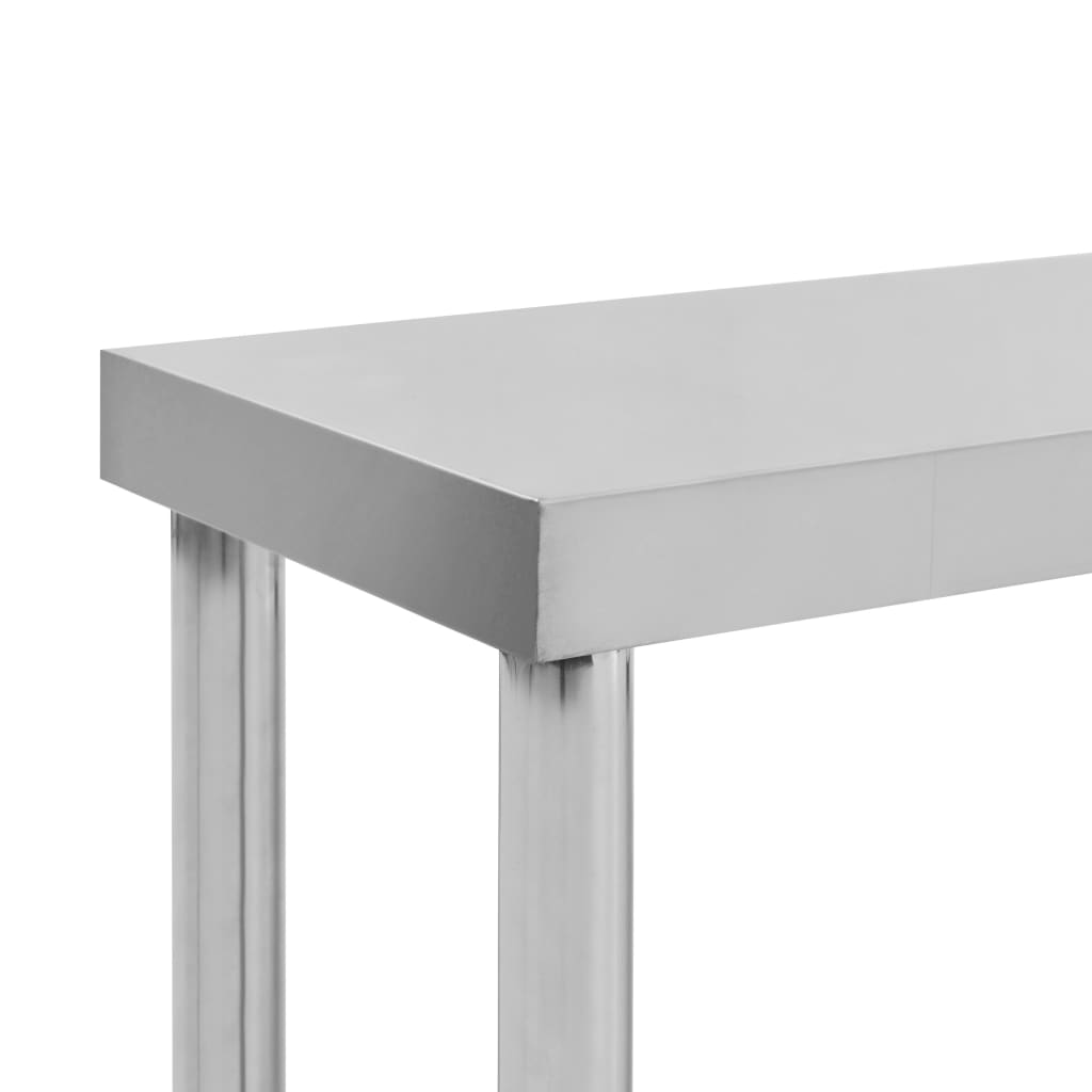 Overhylle til arbeidsbord 120x30x35 cm rustfritt stål