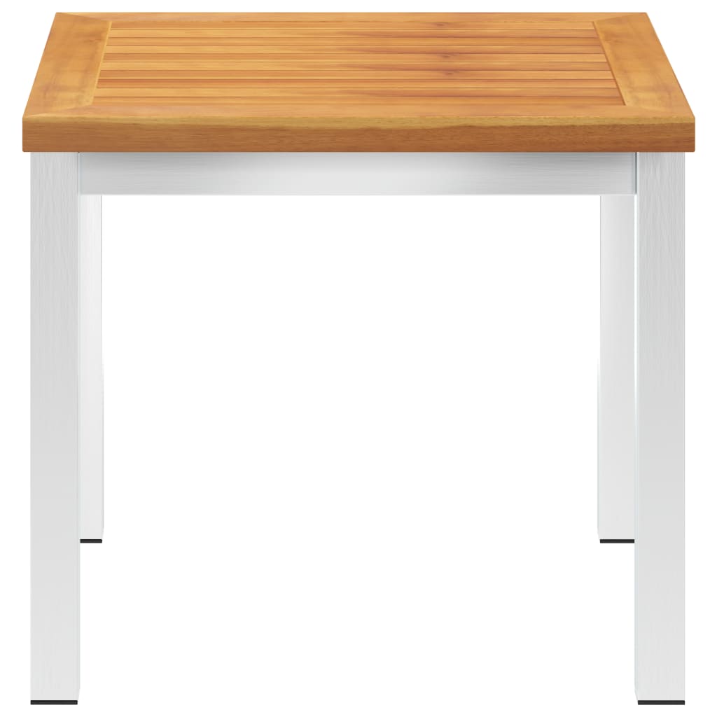 Sidebord til hage 45x45x38 cm heltre akasie og rustfritt stål