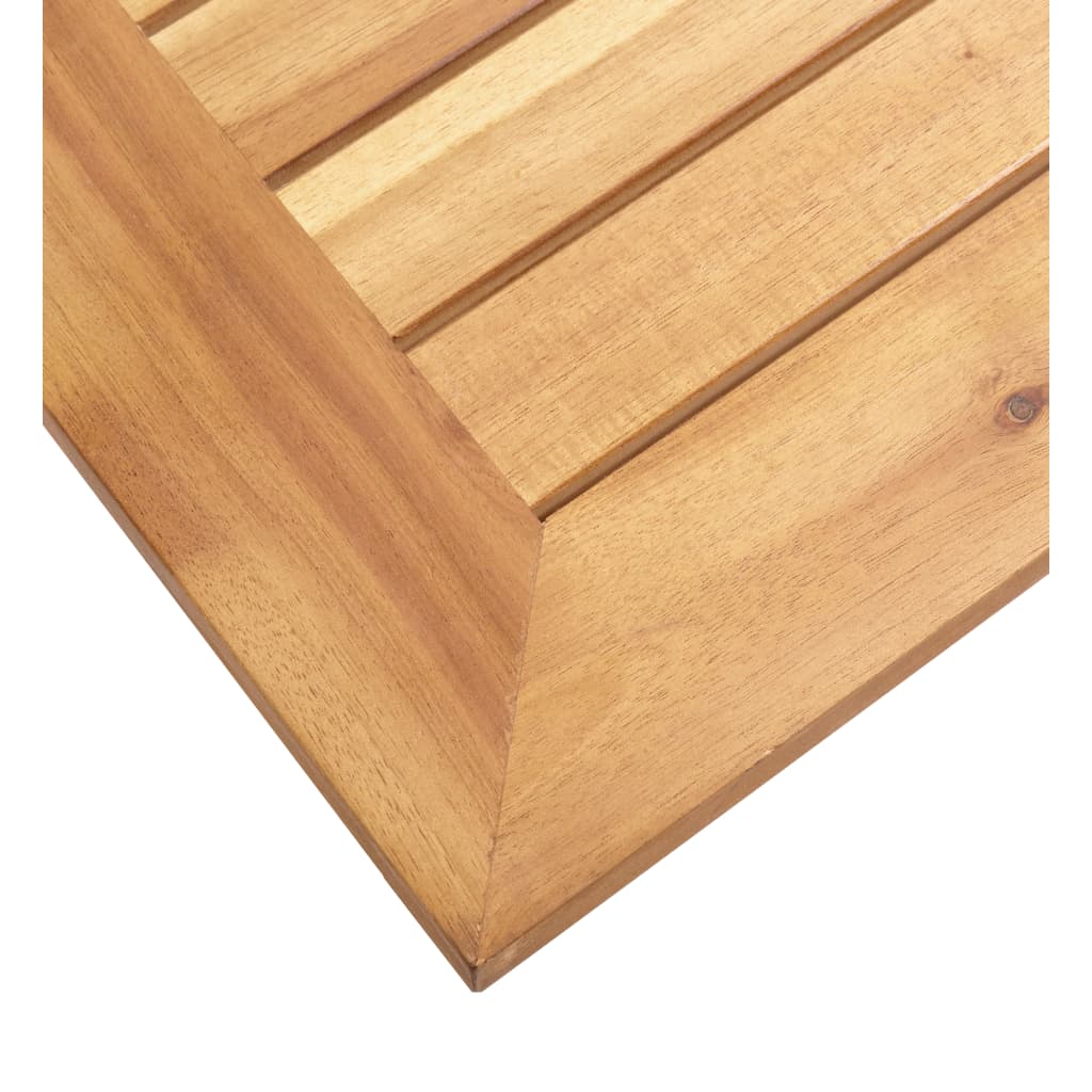 Sidebord til hage 45x45x38 cm heltre akasie og rustfritt stål