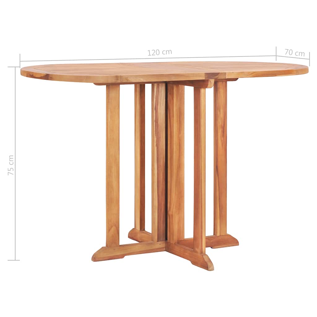 Sammenleggbart sommerfuglbord for hage 120x70x75 cm heltre teak