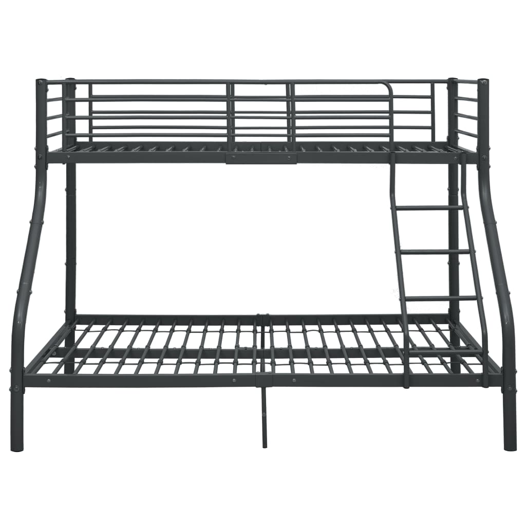 Køyeseng ramme svart metall 140x200 cm/90x200 cm