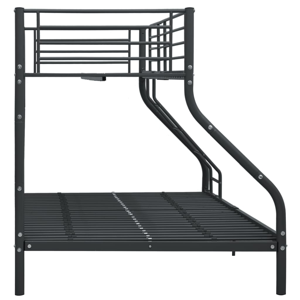 Køyeseng ramme svart metall 140x200 cm/90x200 cm