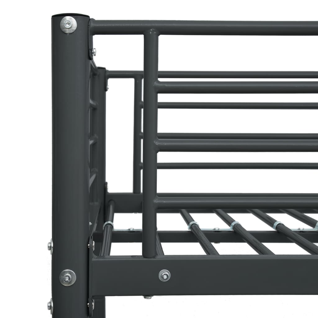 Køyeseng ramme svart metall 140x200 cm/90x200 cm