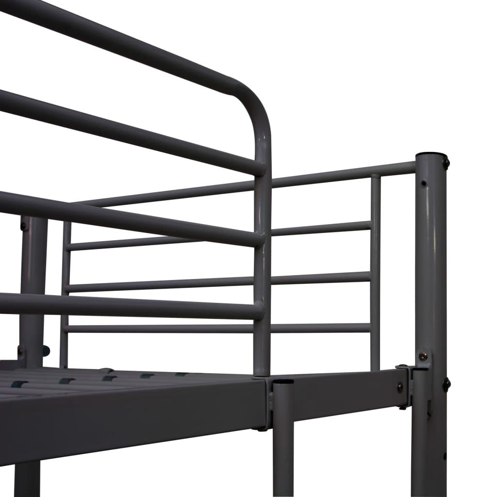 Køyeseng med bord ramme grå metall 90x200 cm