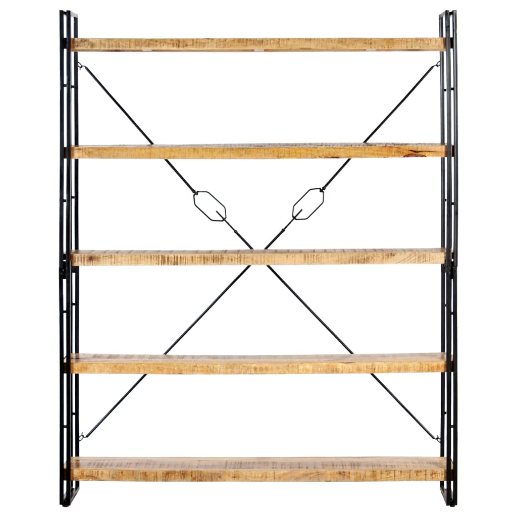 Bokhylle 5 etasjer 140x30x180 cm heltre mango