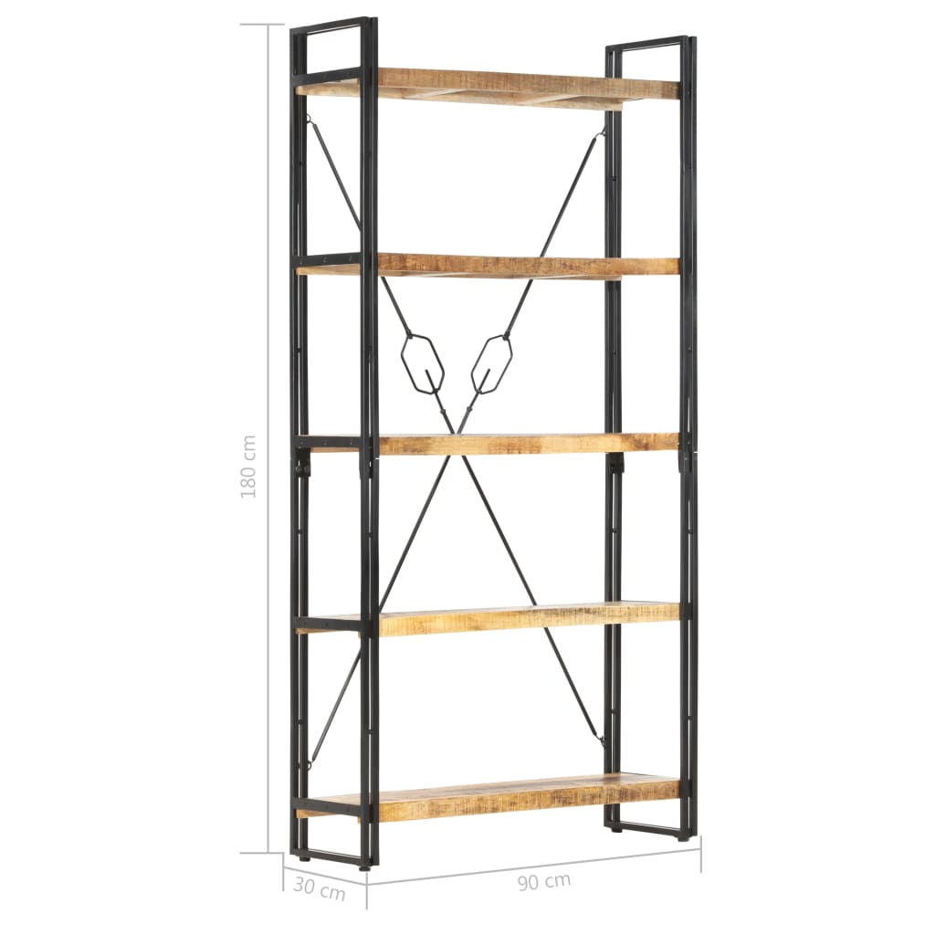 Bokhylle 5 etasjer 90x30x180 cm heltre mango vidaXL