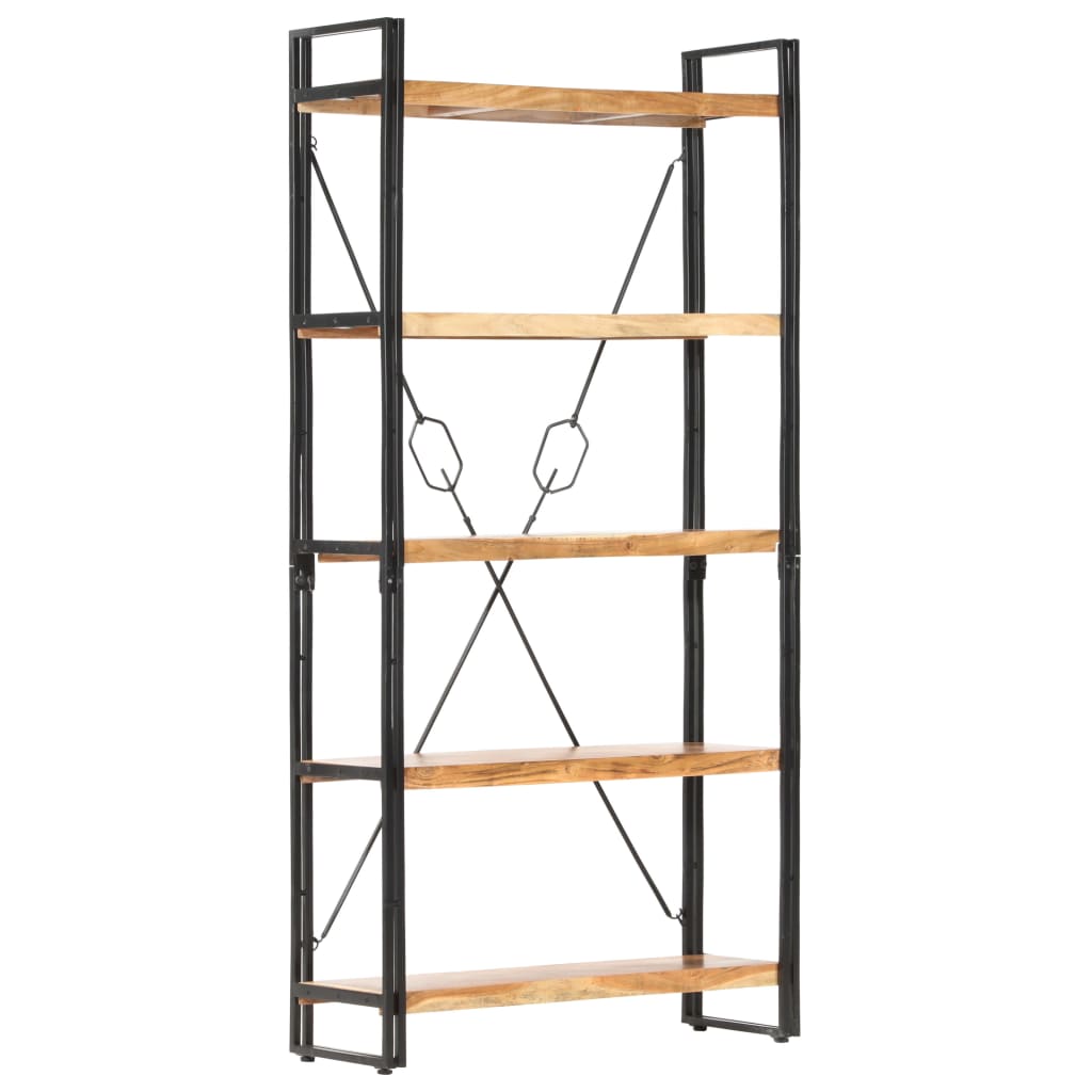 Bokhylle 5 etasjer 90x30x180 cm heltre akasie