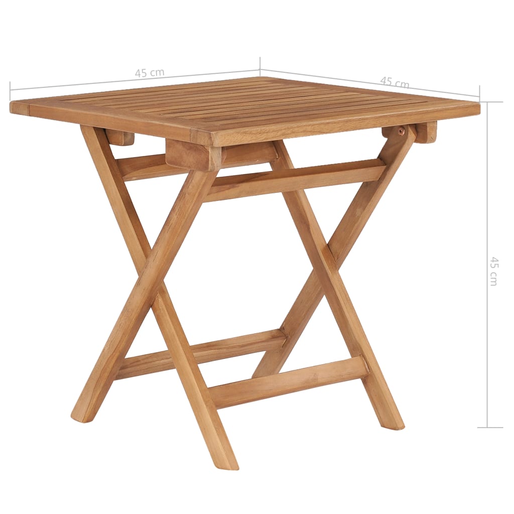 Sammenleggbart hagebord 45x45x45 cm heltre teak