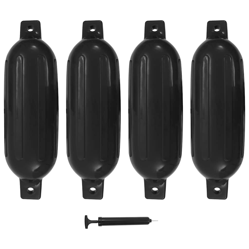 Båtfender 4 stk svart 58,5x16,5 cm PVC