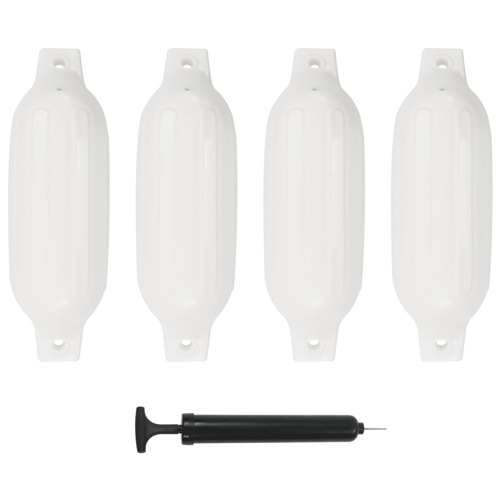 Båtfender 4 stk hvit 41x11,5 cm PVC