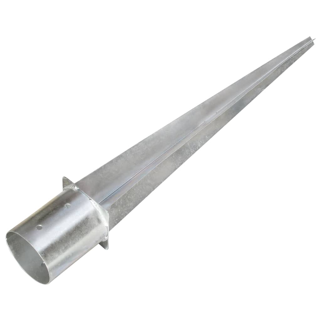 Jordspyd 6 stk sølv 12x91cm galvanisert stål