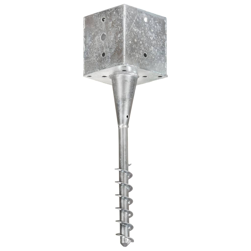 Jordspyd 6 stk sølv 14x14x58 cm galvanisert stål