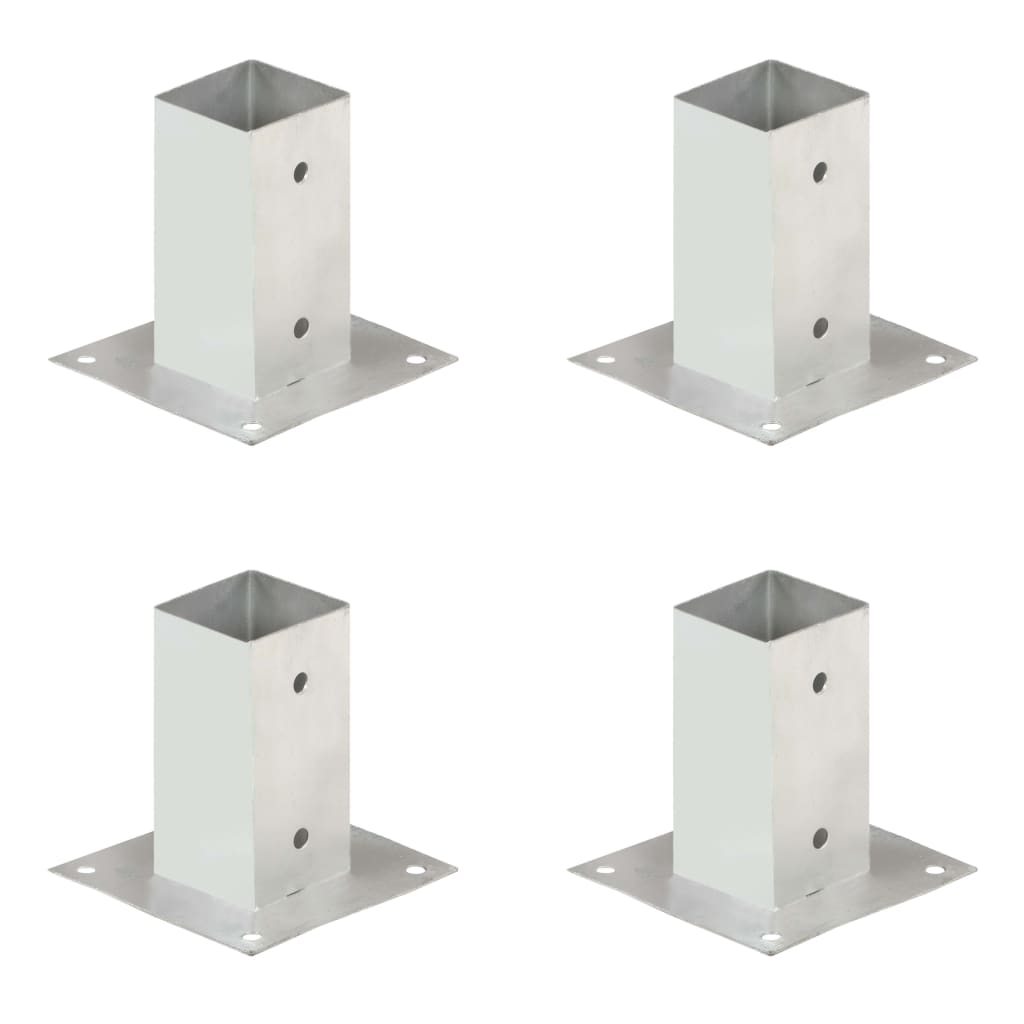 Stolpeankere 4 stk galvanisert metall 71 mm