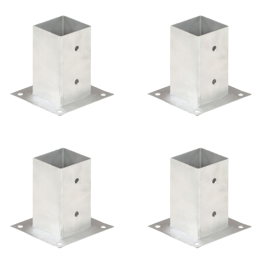 Stolpeankere 4 stk galvanisert metall 81 mm