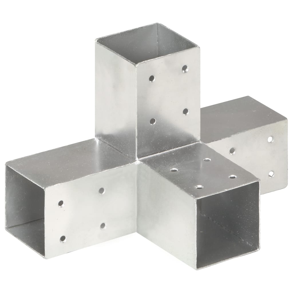 Stolpesko 4 stk X-form galvanisert metall 71x71 mm