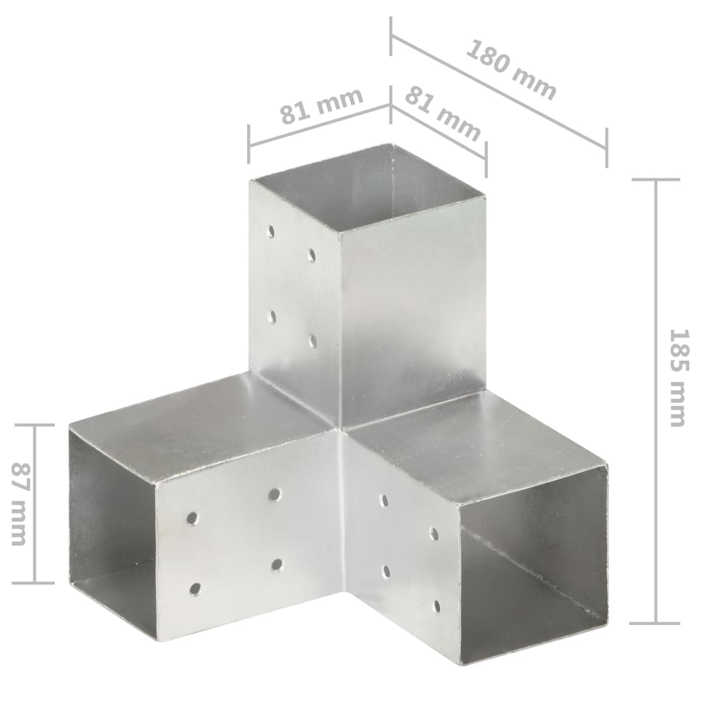 Stolpesko Y-form galvanisert metall 81x81 mm