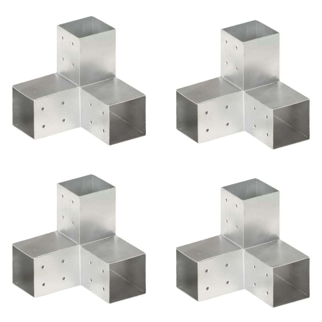 Stolpesko 4 stk Y-form galvanisert metall 81x81 mm