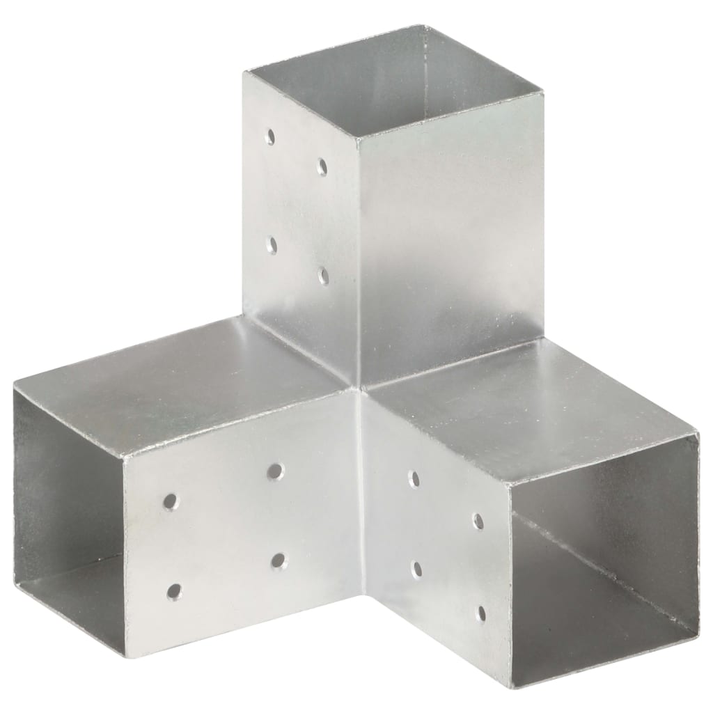 Stolpesko 4 stk Y-form galvanisert metall 81x81 mm