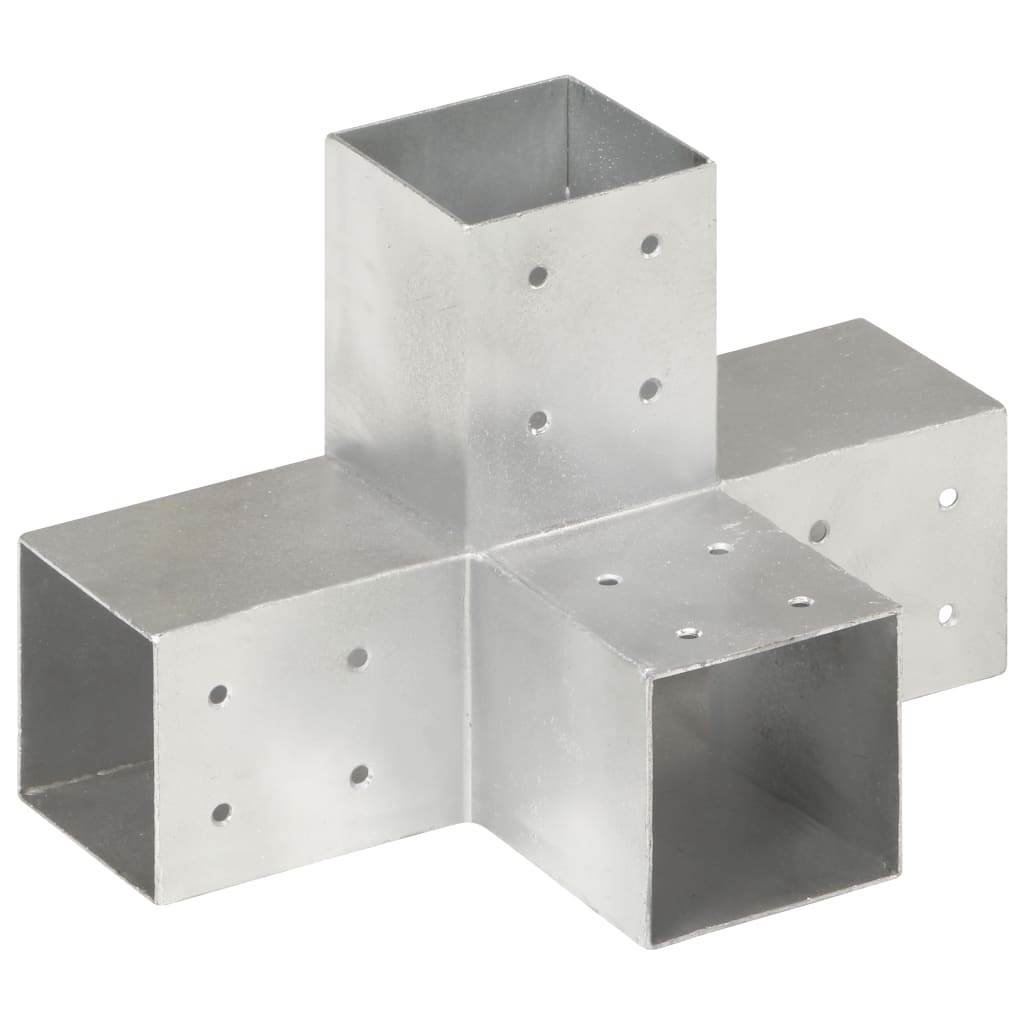 Stolpesko X-form galvanisert metall 81x81 mm
