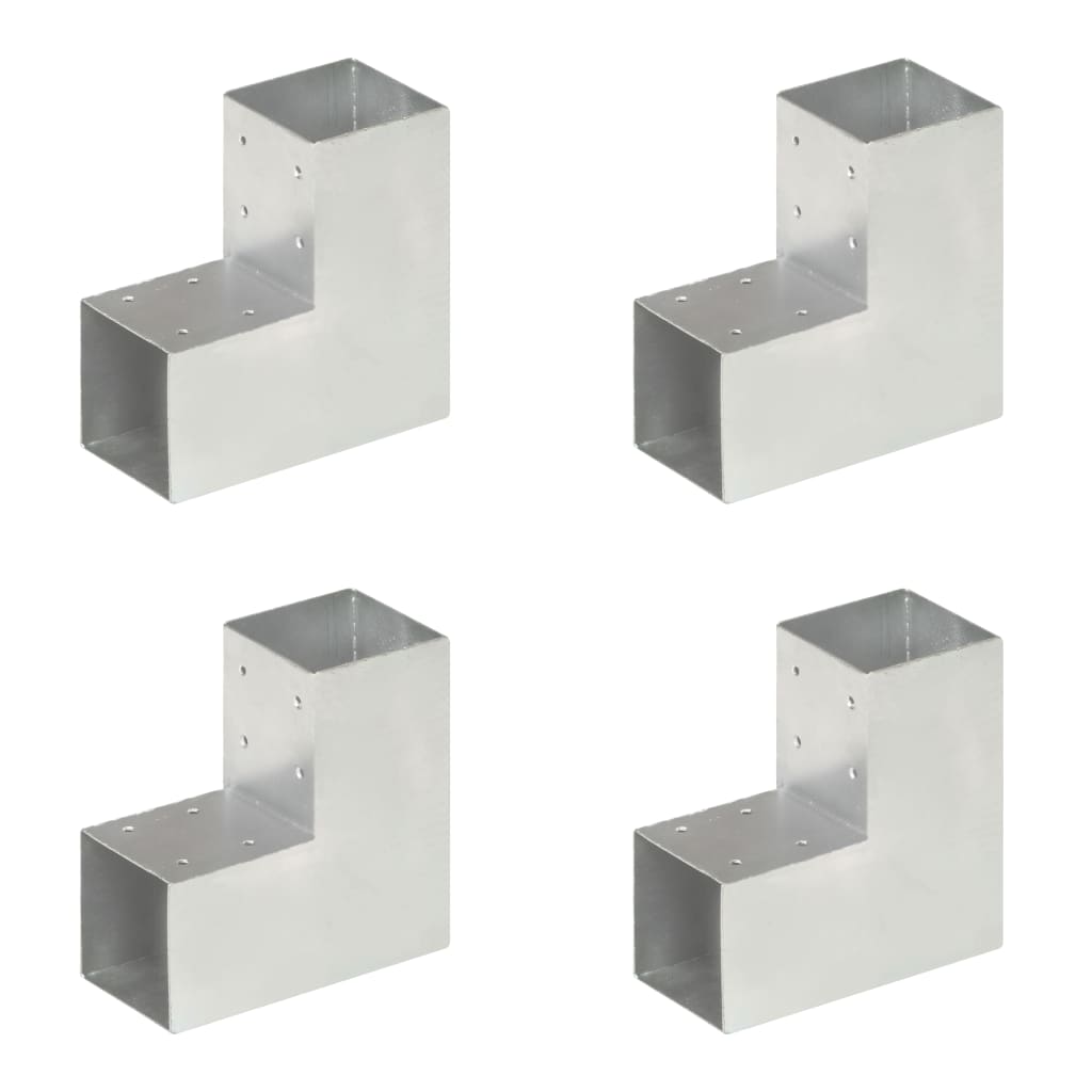 Stolpesko 4 stk L-form galvanisert metall 91x91 mm