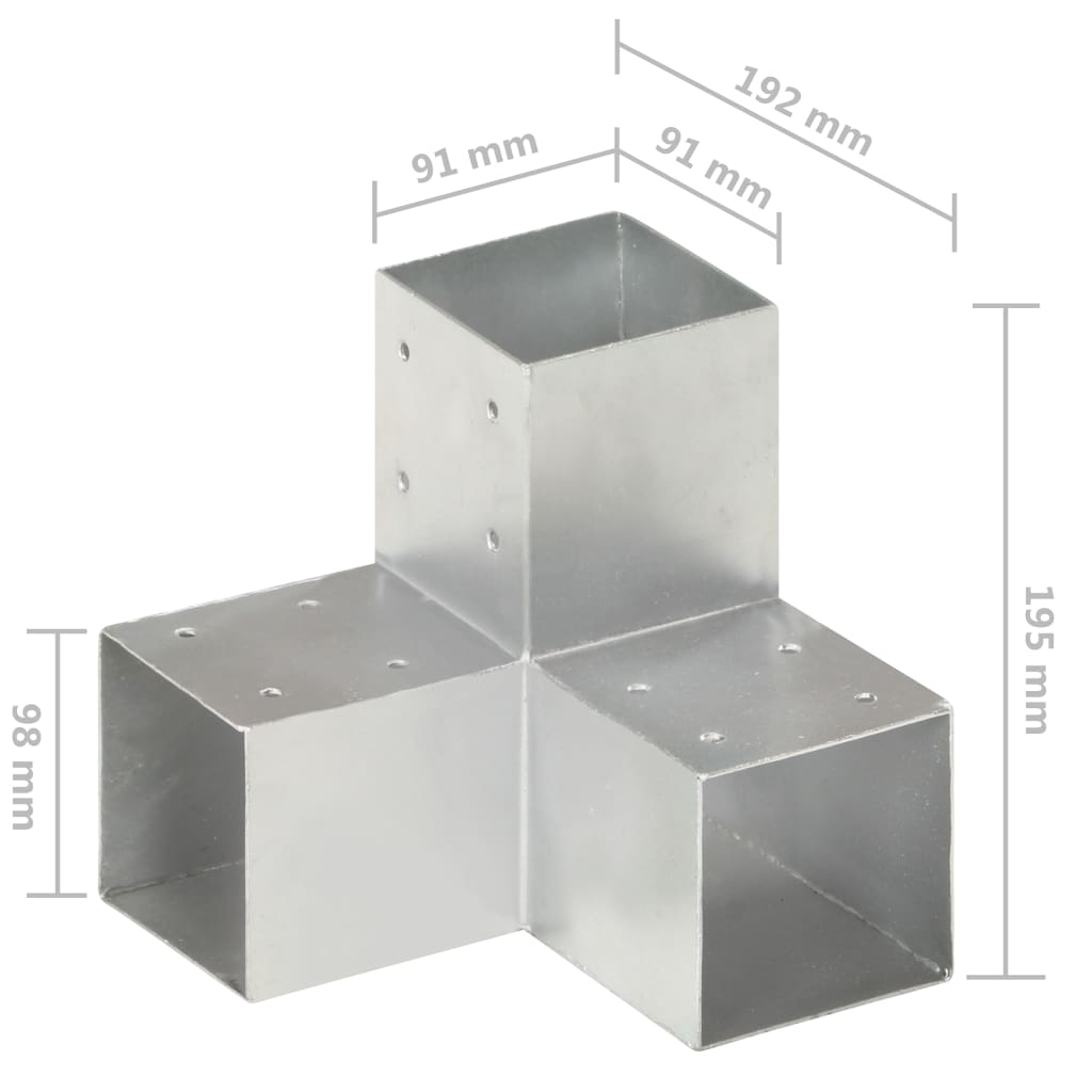 Stolpesko Y-form galvanisert metall 91x91 mm