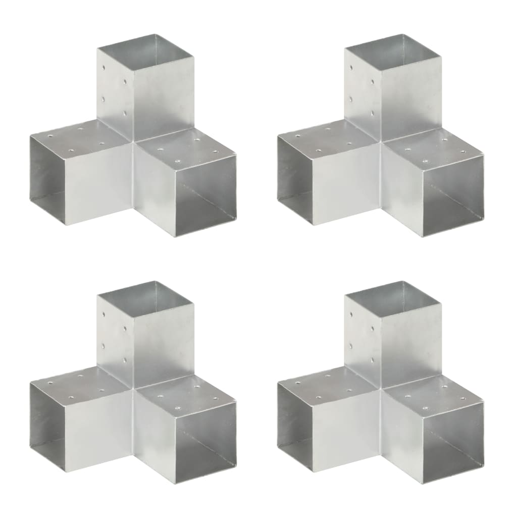 Stolpesko 4 stk Y-form galvanisert metall 91x91 mm
