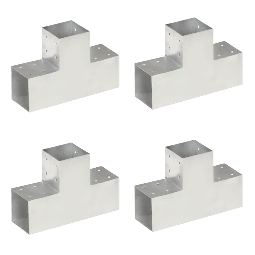 Stolpesko 4 stk T-form galvanisert metall 101x101 mm
