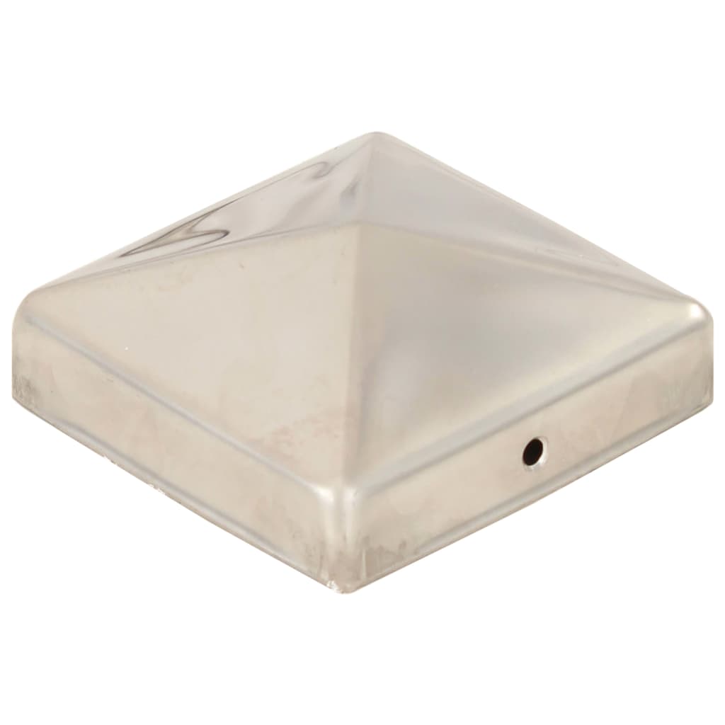 Gjerdestolpehatter pyramide 6 stk rustfritt stål 81x81 mm