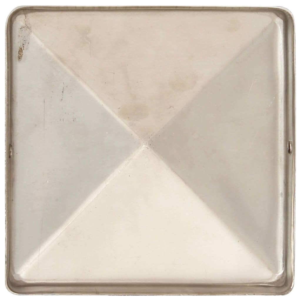 Gjerdestolpehatter pyramide 6 stk rustfritt stål 81x81 mm