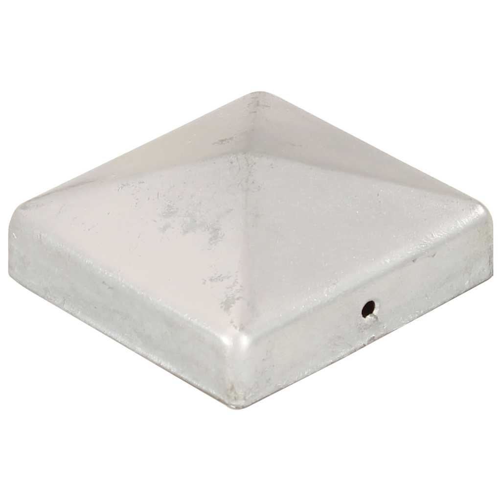 Gjerdestolpehatter pyramide 6 stk galvanisert metall 81x81 mm