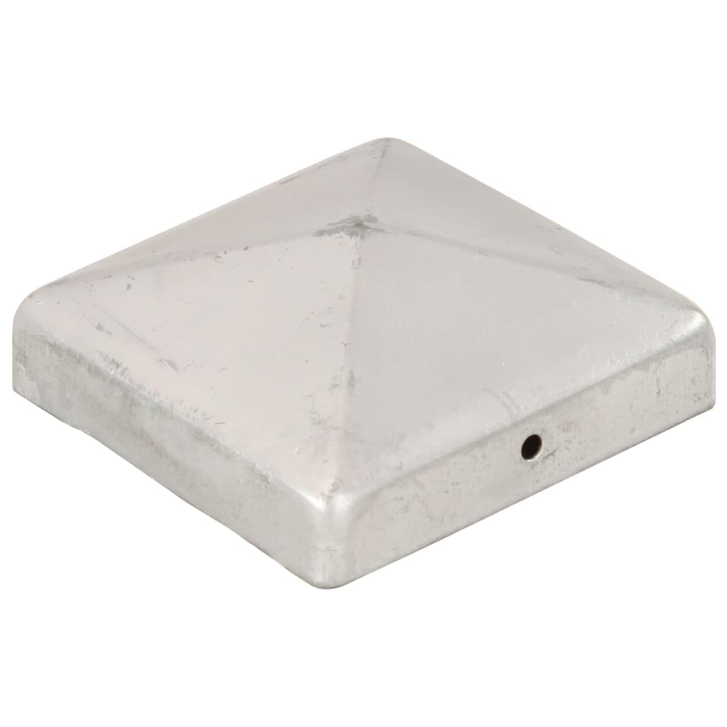 Gjerdestolpehatter pyramide 6 stk galvanisert metall 91x91 mm