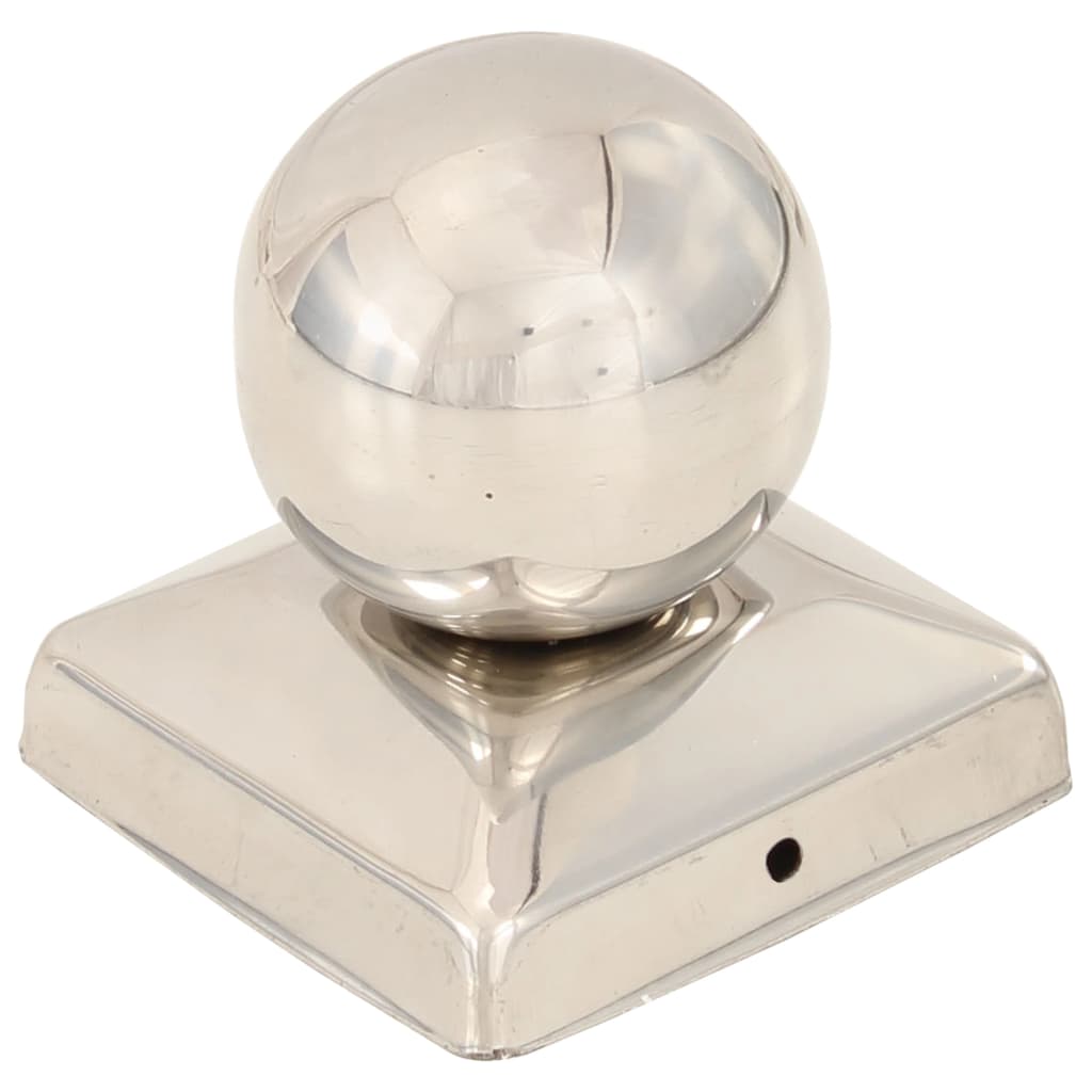 Stolpehatter 6 stk ballformet rustfritt stål 71x71 mm