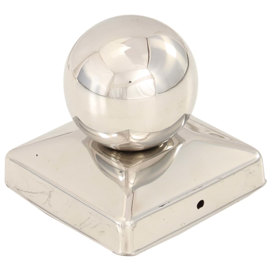Stolpehatter 6 stk ballformet rustfritt stål 81x81 mm