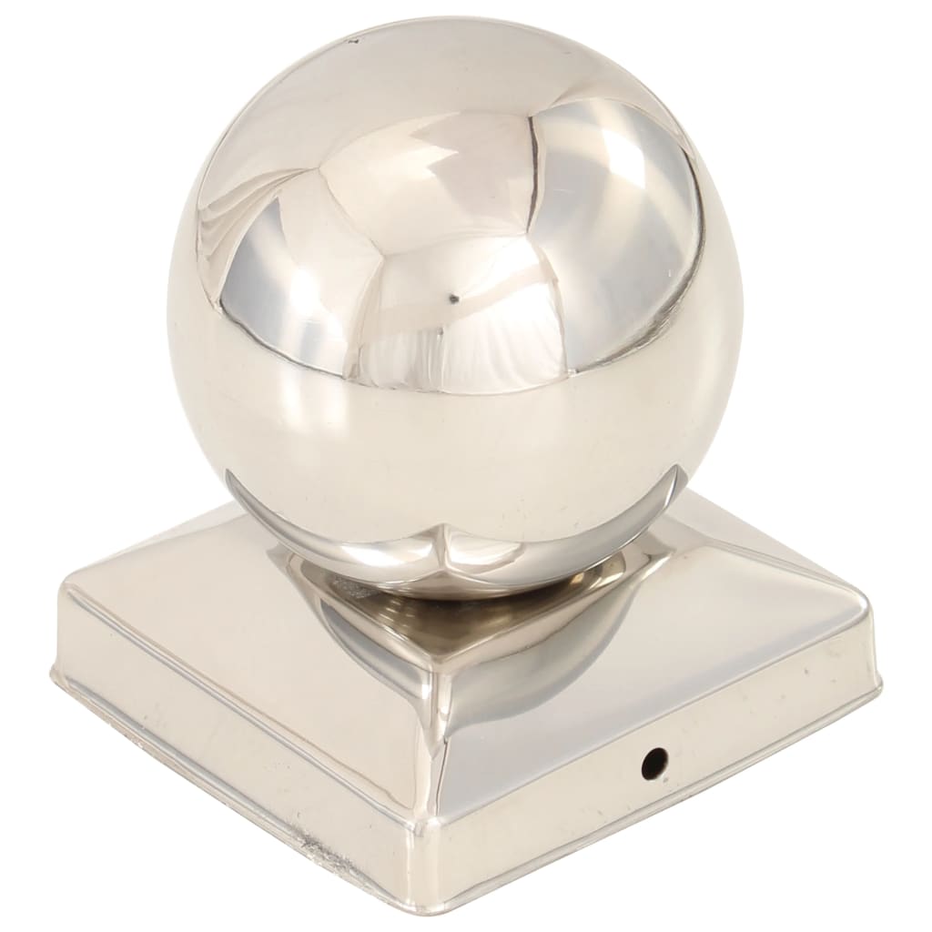 Stolpehatter 6 stk ballformet rustfritt stål 91x91 mm