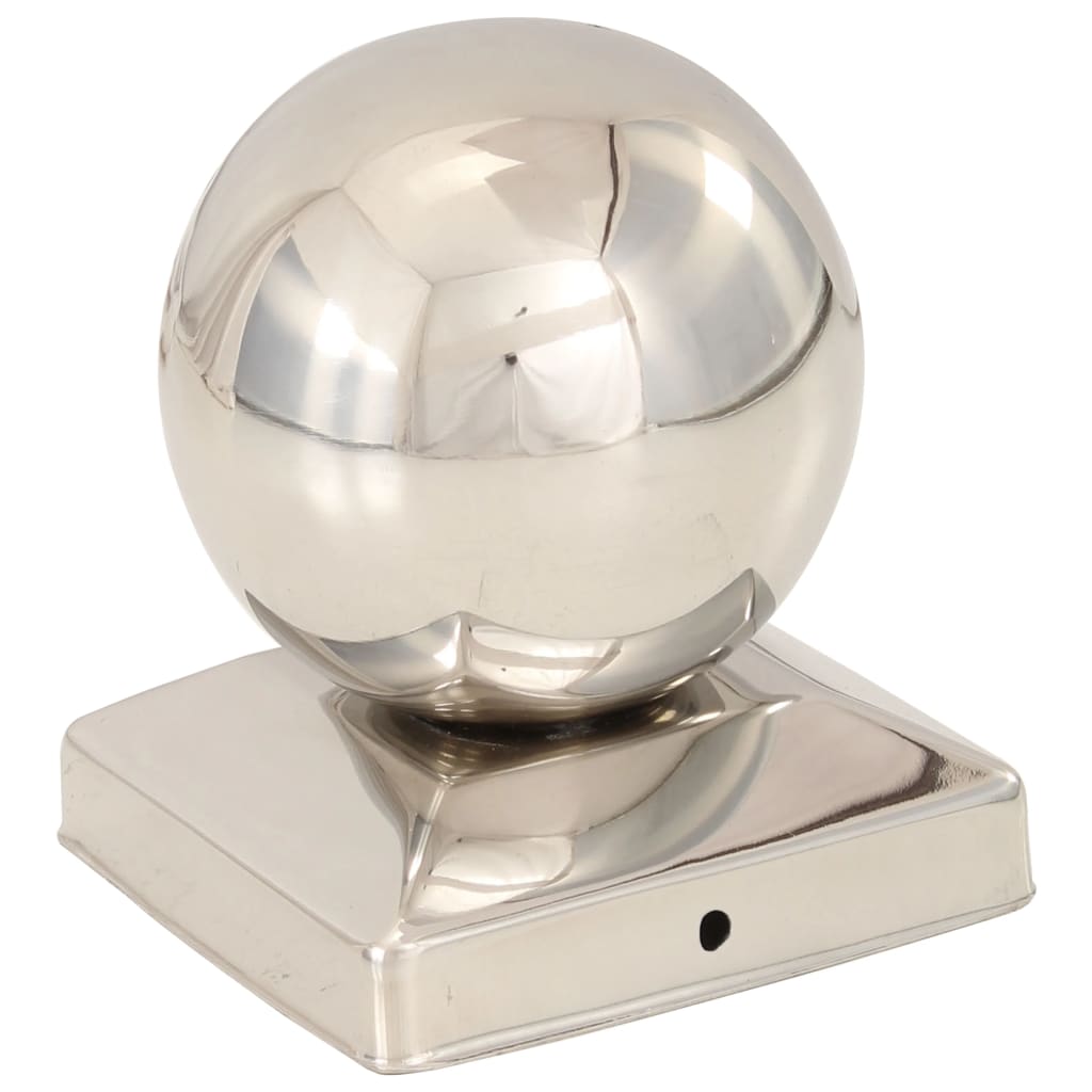 Stolpehatter 6 stk ballformet rustfritt stål 91x91 mm