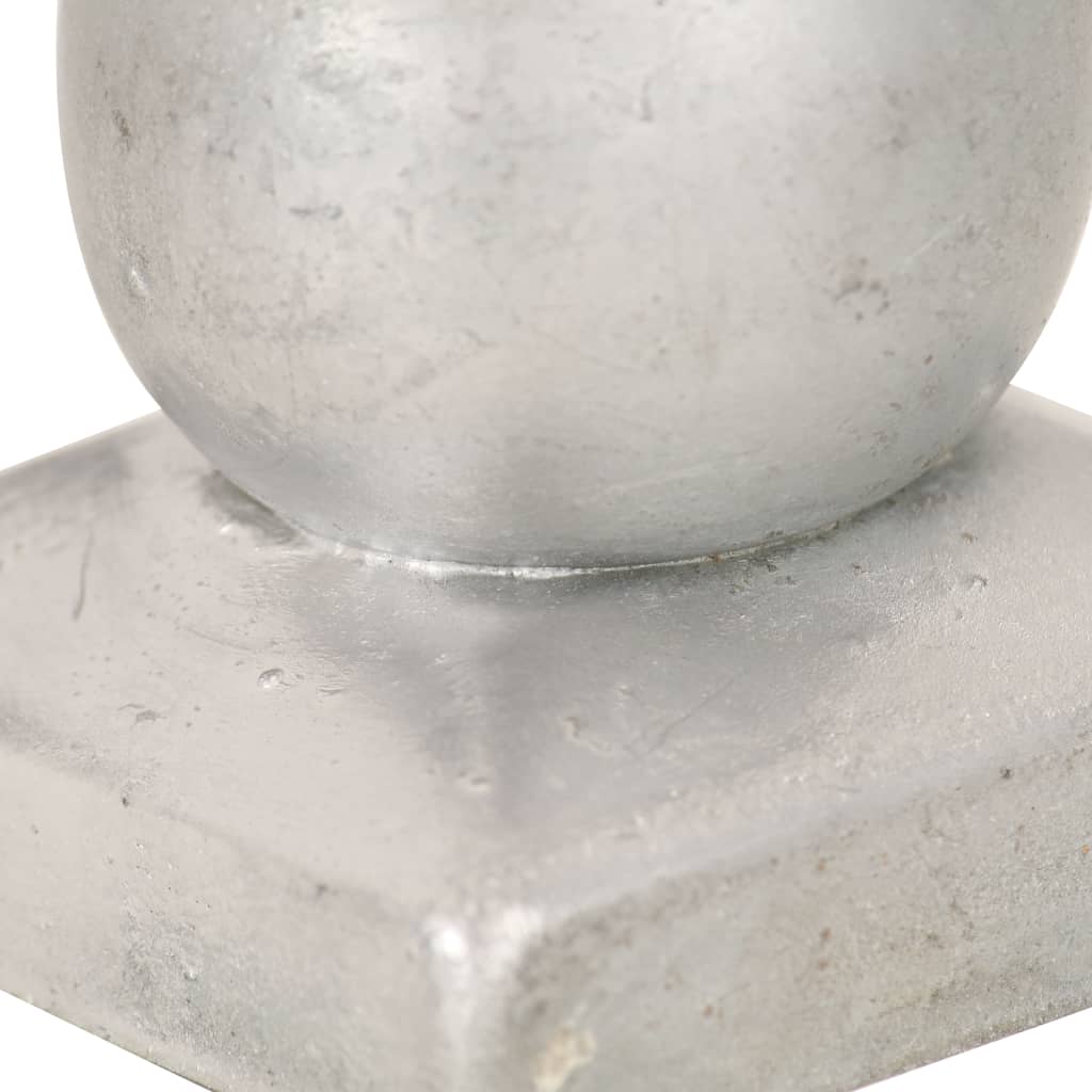 Stolpehatter 6 stk ballformet galvanisert metall 101x101 mm