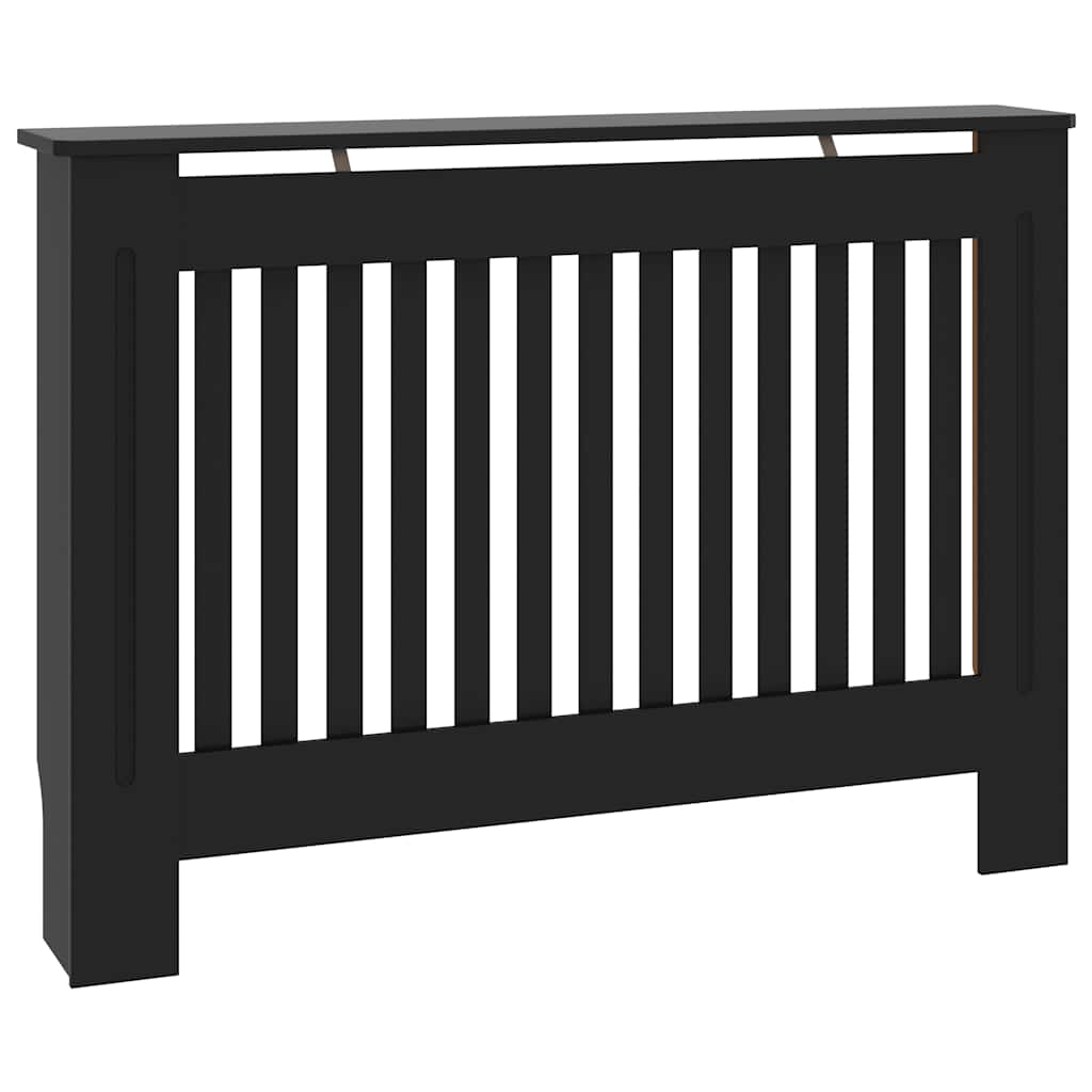 Radiatordeksel svart 112x19x81,5 cm konstruert tre